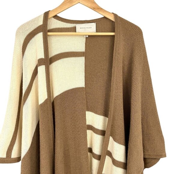 Brochu Walker Womens Alpaca Wool Knit Shawl Open Front One Size Cardigan Poncho - Picture 2 of 10